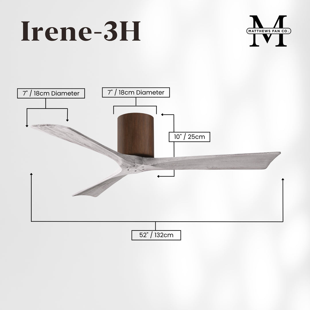 Matthews Fan Company Irene-3H 52" Flush Mounted Ceiling Fan