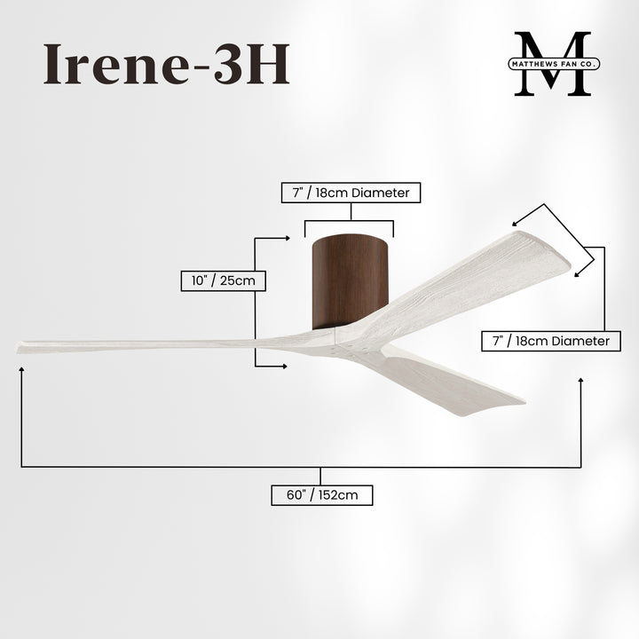 Matthews Fan Company Irene-3H 60" Flush Mounted Ceiling Fan