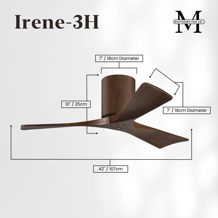 Matthews Fan Company Irene-3H 42" Flush Mounted Ceiling Fan