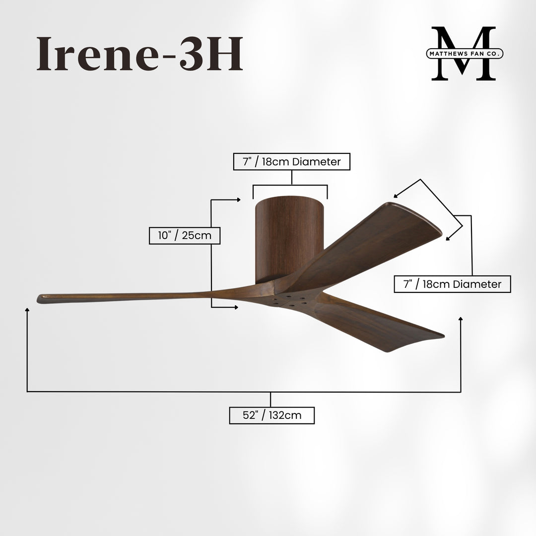 Matthews Fan Company Irene-3H 52" Flush Mounted Ceiling Fan