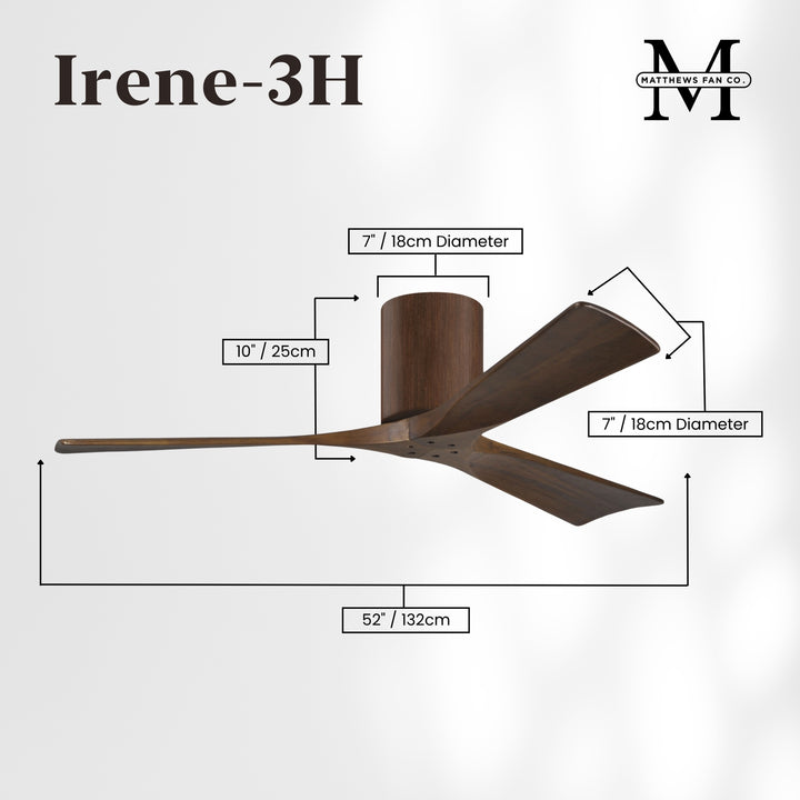 Matthews Fan Company Irene-3H 52" Flush Mounted Ceiling Fan