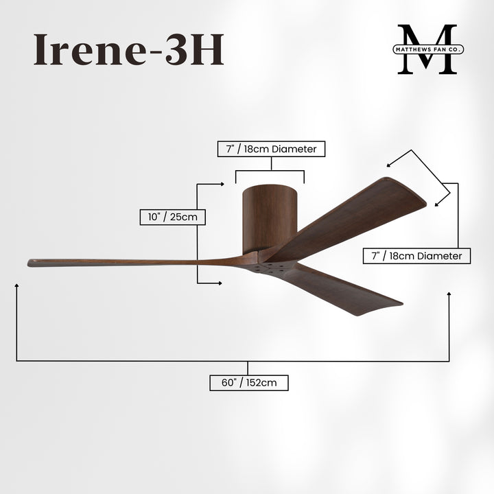 Matthews Fan Company Irene-3H 60" Flush Mounted Ceiling Fan
