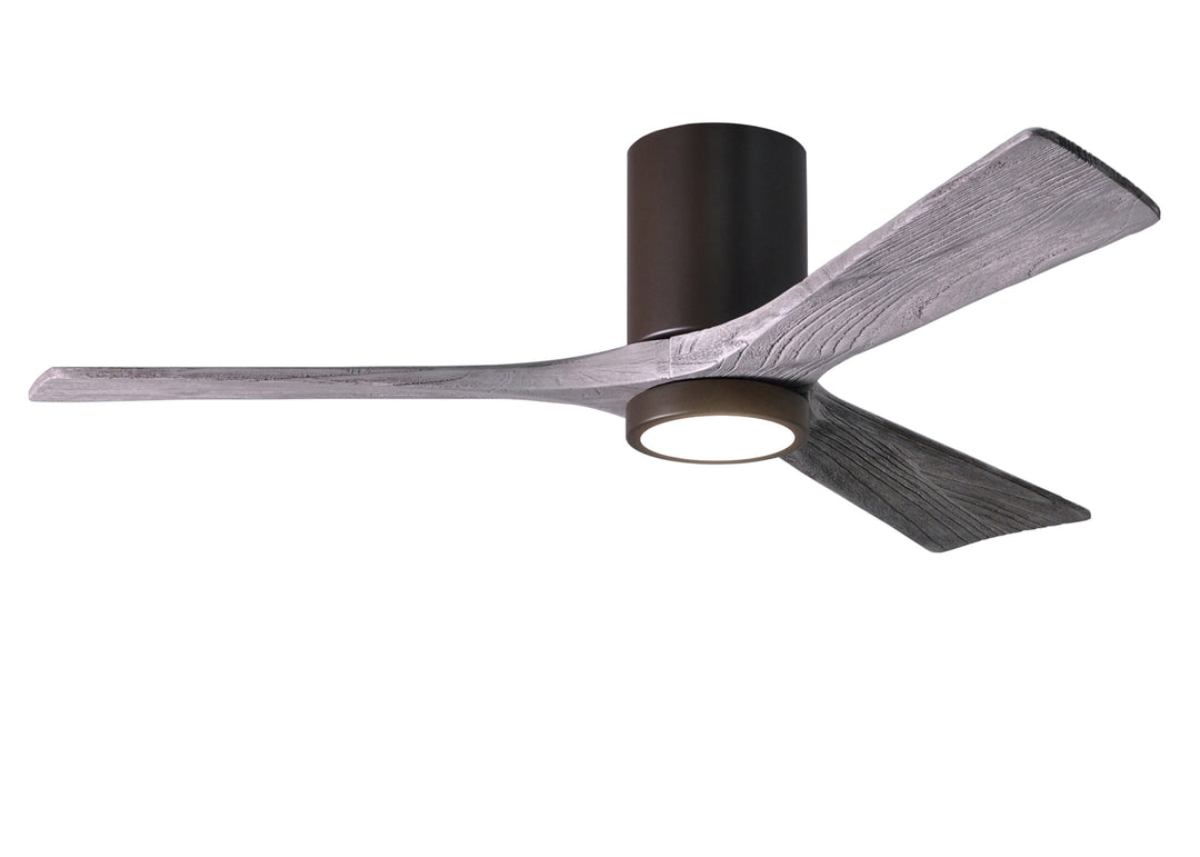 Matthews Fan Company Irene-3HLK 52" Flush Mounted Ceiling Fan with LED Light Kit Ceiling Hugger Fans Matthews Fan Company 52" Textured Bronze Barnwood Tone