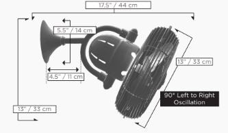 Matthews Fan Company Atlas Kaye 17" Wall/Ceiling Fan