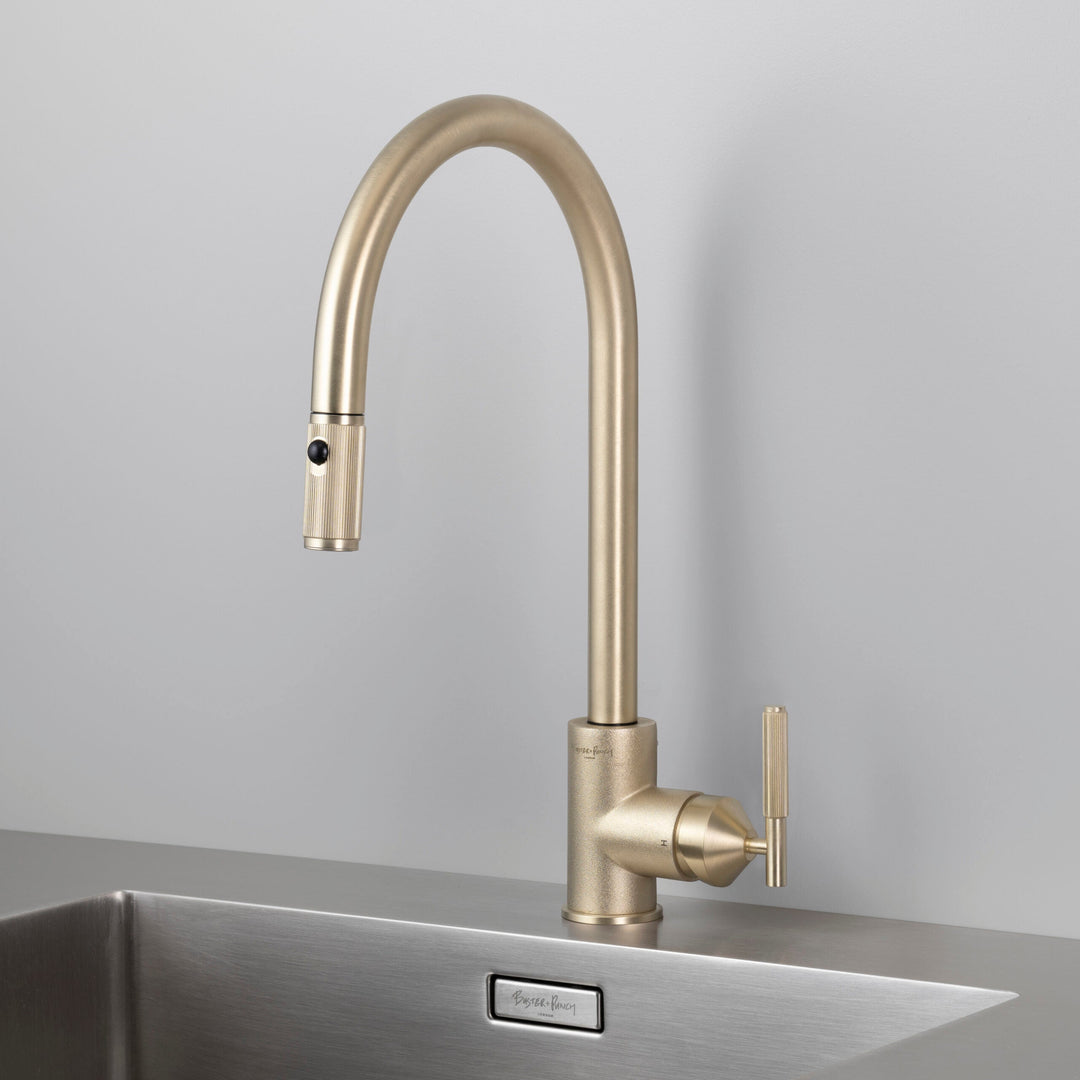 Buster + Punch Kitchen Faucet | Dual-Spray Pull-out Mixer | Linear Faucets Buster + Punch Brass