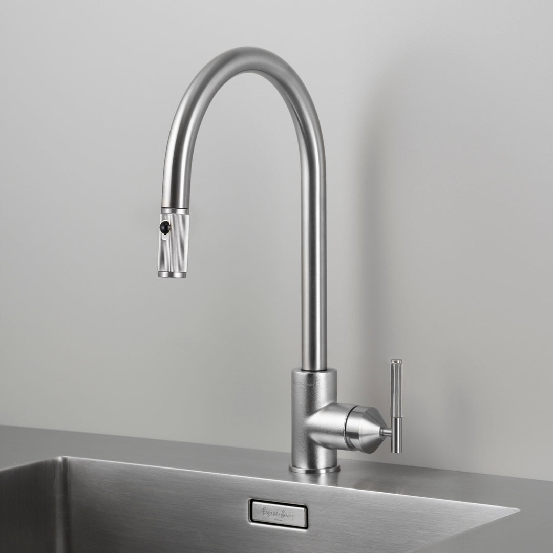 Buster + Punch Kitchen Faucet | Dual-Spray Pull-out Mixer | Linear Faucets Buster + Punch Steel