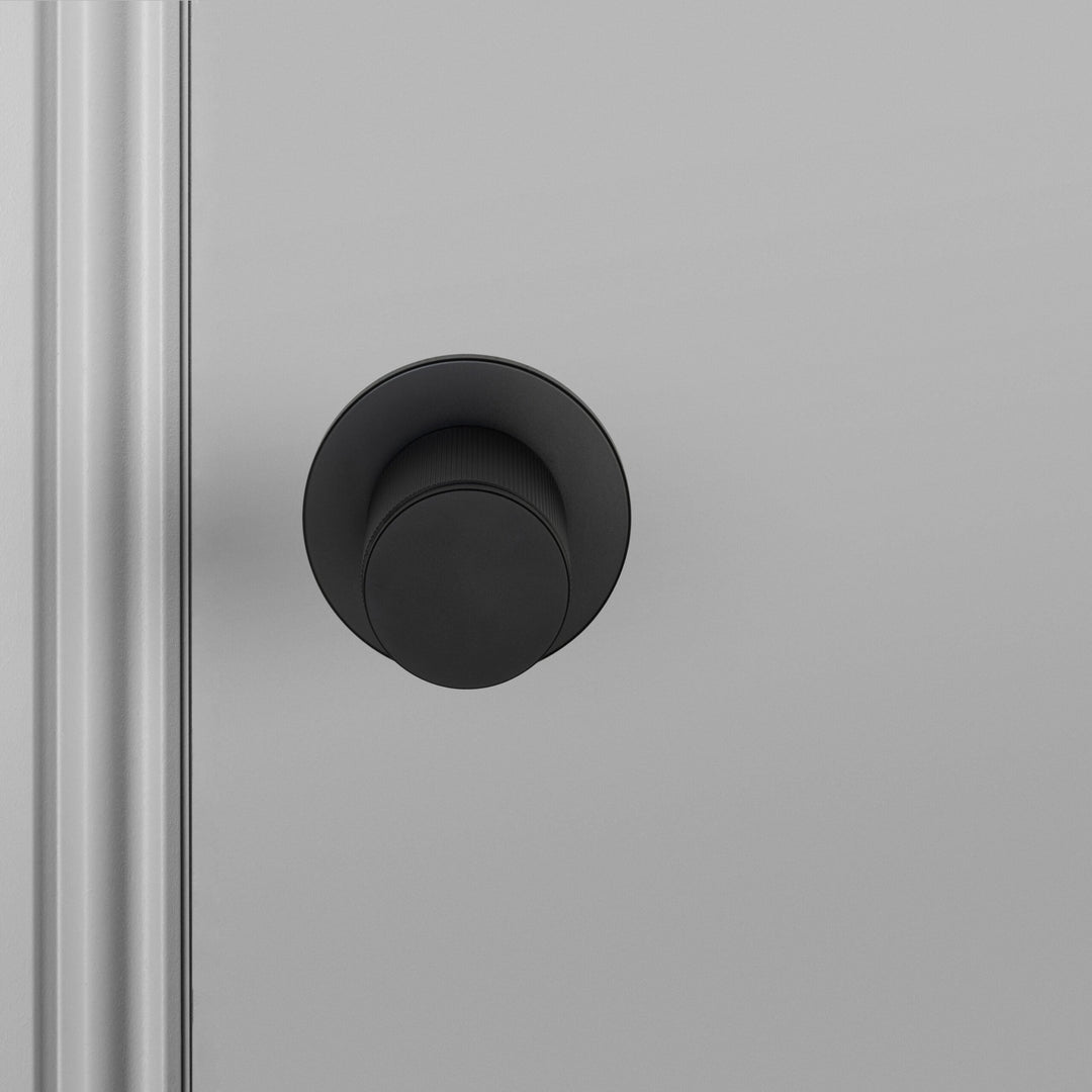 Buster + Punch Door Knob Set of 2, Linear Design, PASSAGE TYPE Door Hardware Buster + Punch Welders Black