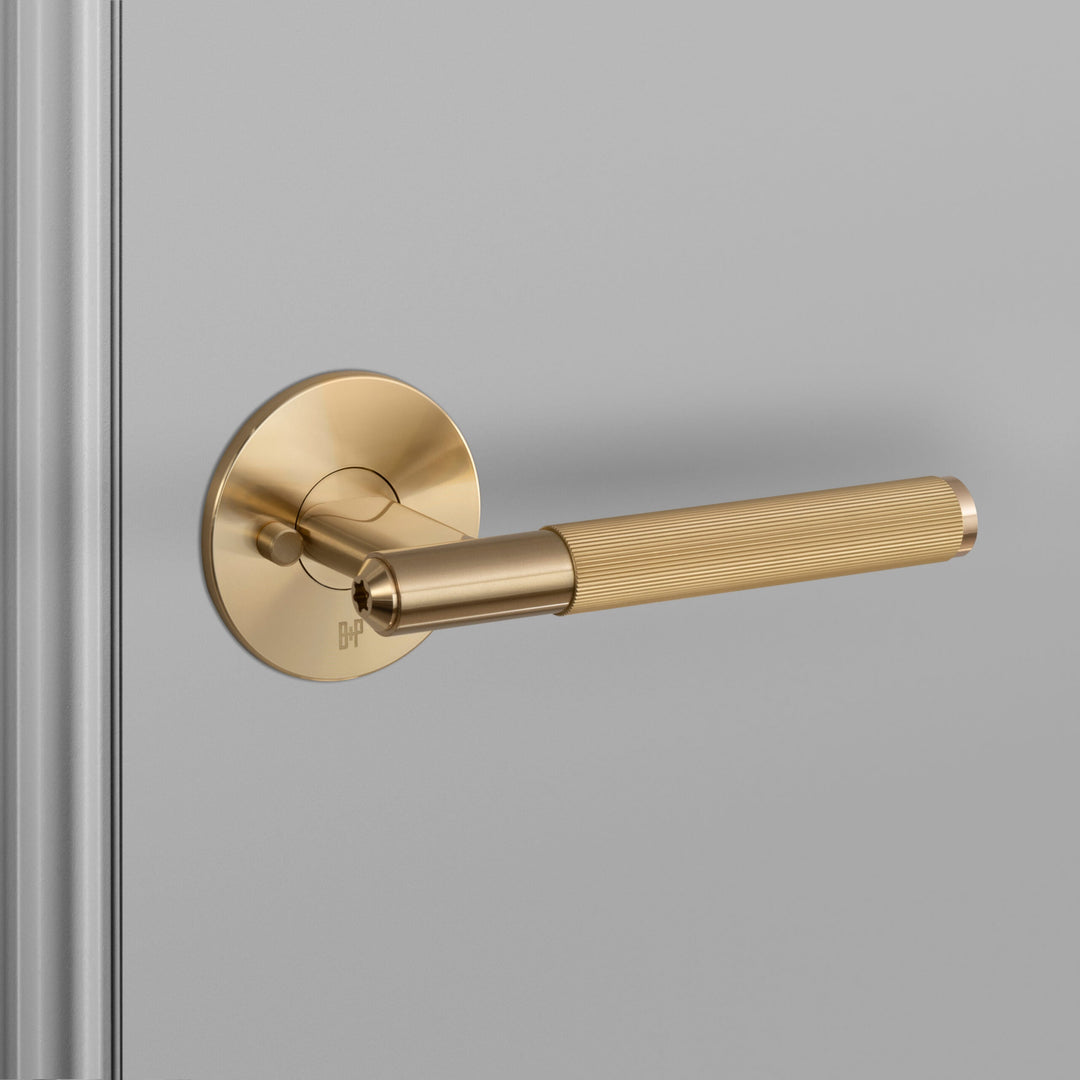Buster + Punch Conventional Door Handle, Cross Design - PRIVACY TYPE Door Hardware Buster + Punch Brass