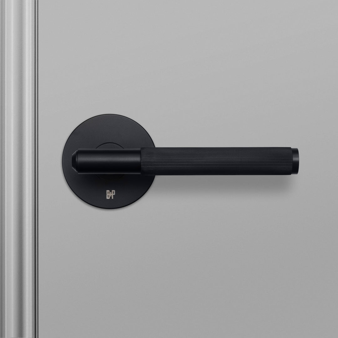 Buster + Punch Conventional Door Handle, Linear Design - PRIVACY TYPE Door Hardware Buster + Punch Welders Black