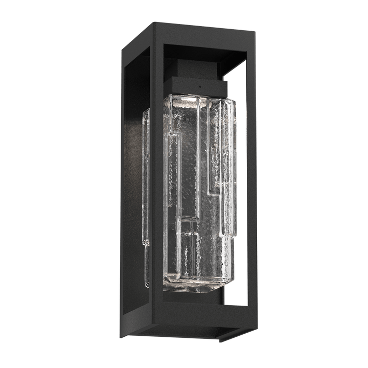 Hammerton Studio Maison Outdoor Sconce Outdoor Wall Lights Hammerton Studio 18 Textured Black (Outdoor) Ledgestone Blown Glass - Clear