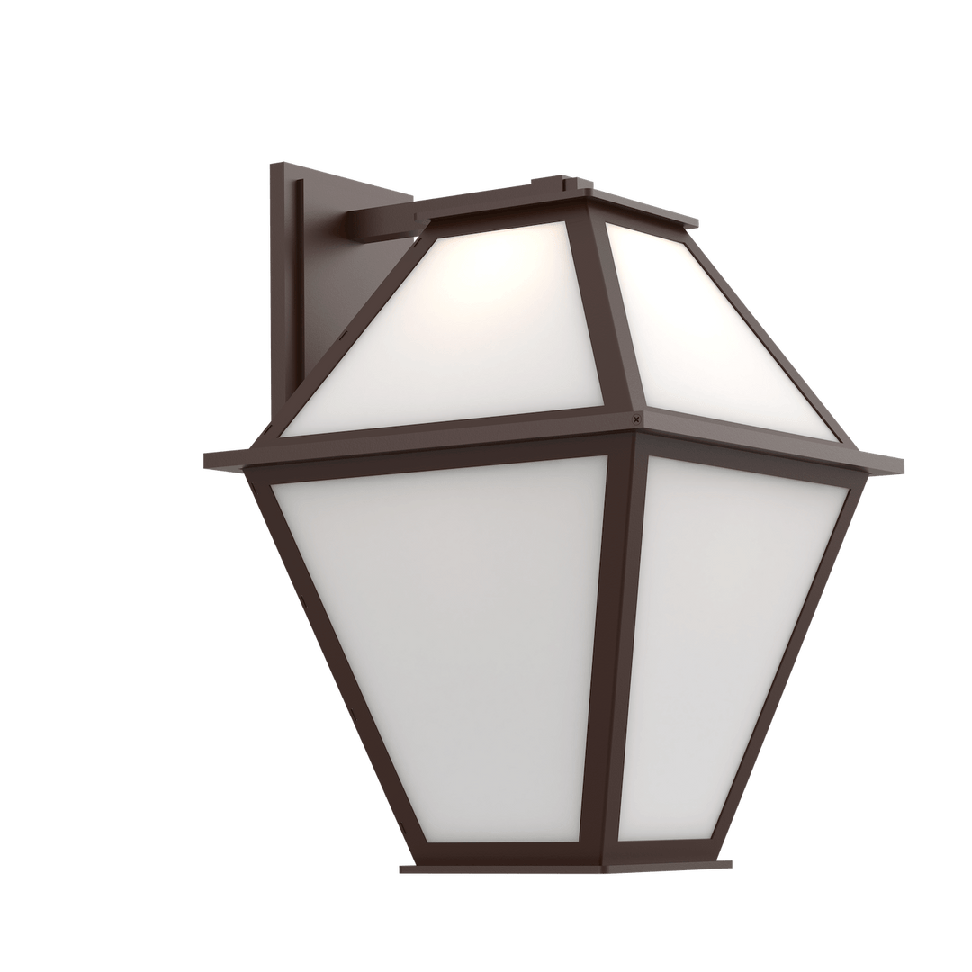 Hammerton Studio Terrace Frosted Lantern Outdoor Wall Lights Hammerton Studio Statuary Bronze (Outdoor) Floret Inner - Smoke Outer