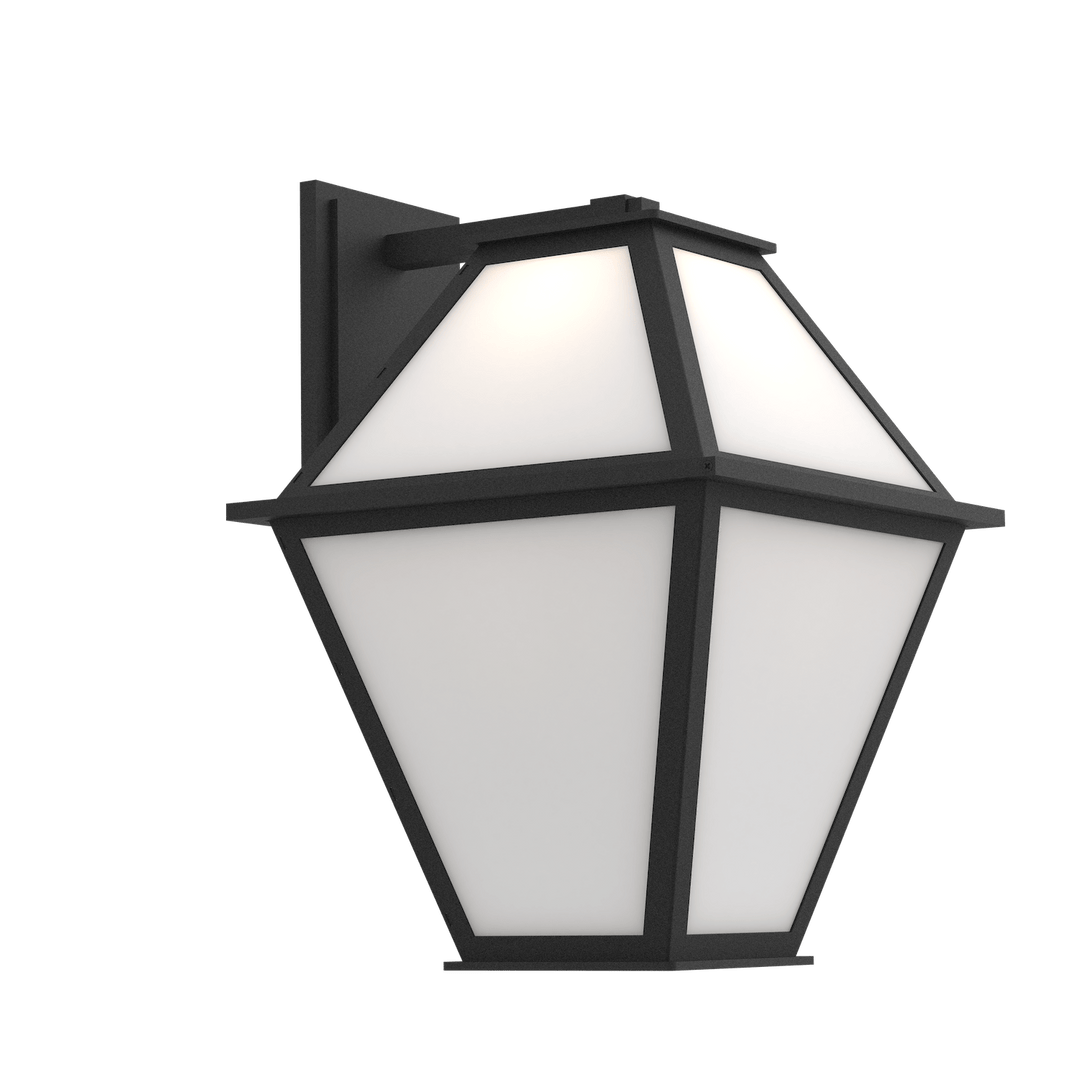 Hammerton Studio Terrace Frosted Lantern Outdoor Wall Lights Hammerton Studio Textured Black (Outdoor) Floret Inner - Smoke Outer