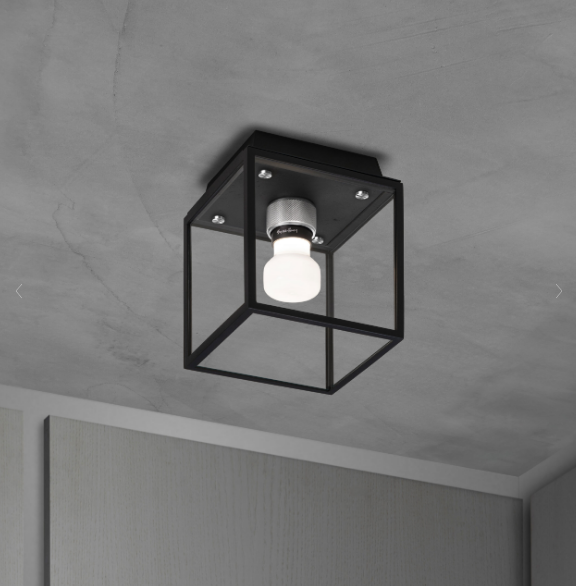 Buster + Punch Caged Wet / Wall Outdoor Wall Lights Buster + Punch Small Black + Steel