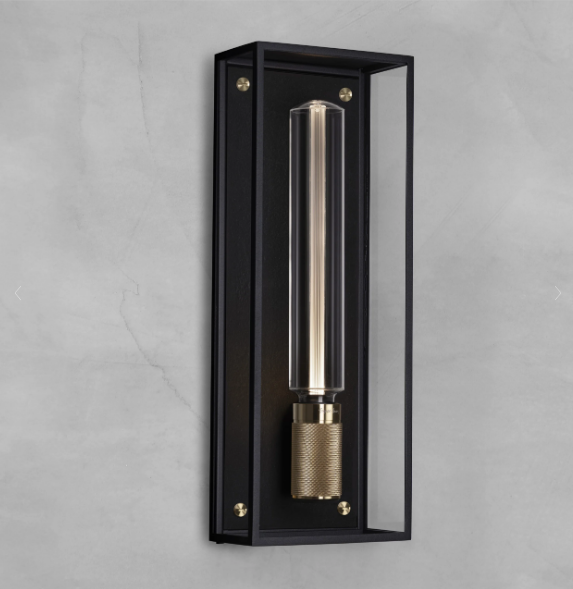 Buster + Punch Caged Wet / Wall Outdoor Wall Lights Buster + Punch Large Black + Brass