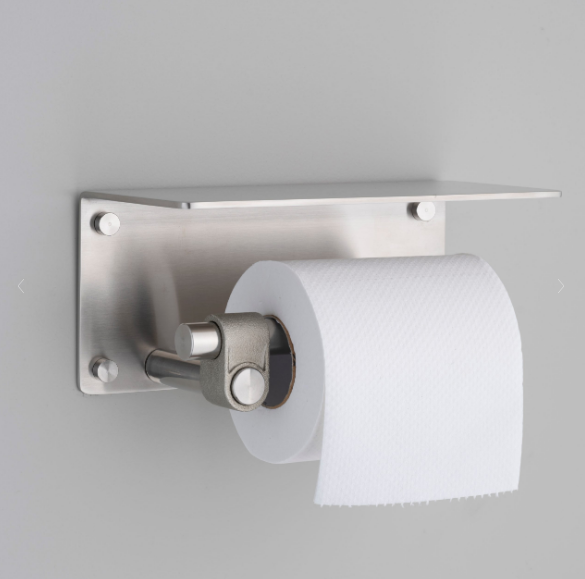 Buster + Punch Cast Toilet Roll Holder with Shelf Bathroom Accessories Buster + Punch Steel