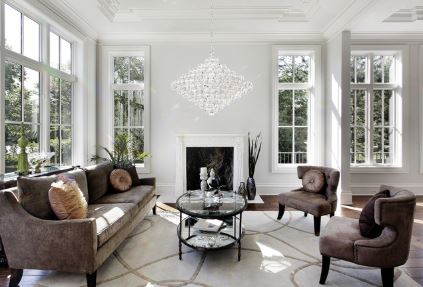 Schonbek Baronet 28 Light 110V Pendant in Stainless Steel with Clear Crystals