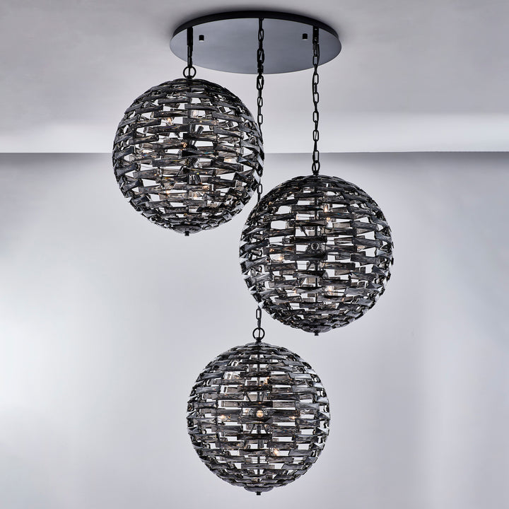 Allegri Alta 3 Orb Black Nickel Pendant (26+26+26)