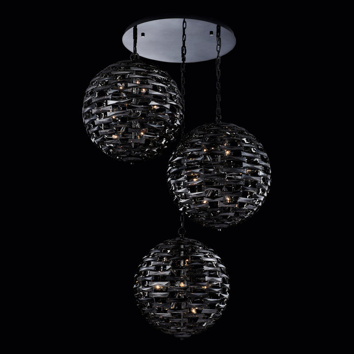 Allegri Alta 3 Orb Black Nickel Pendant (26+26+26)