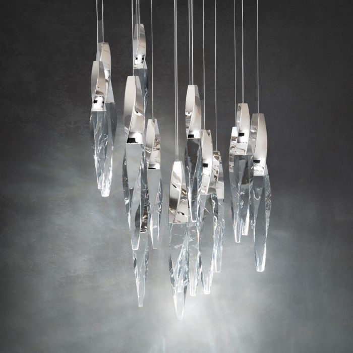 Schonbek Beyond Kindjal Chandelier Pendants Schonbek Beyond Polished Nickel 9-Light