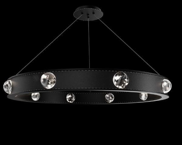 Schonbek Kollard 36IN LED Pendant in Black with Optic Haze® Quartz