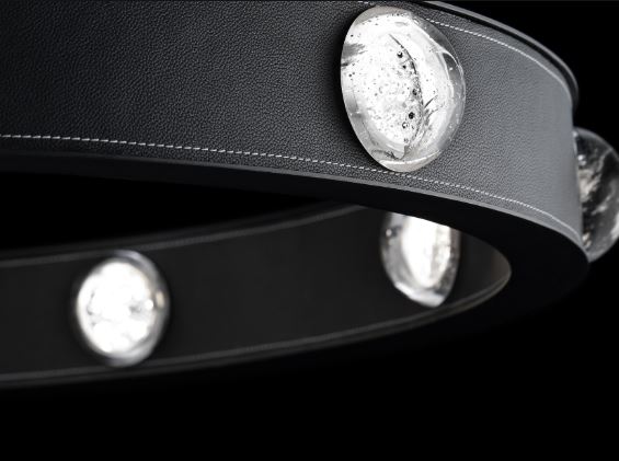 Schonbek Kollard 36IN LED Pendant in Black with Optic Haze® Quartz