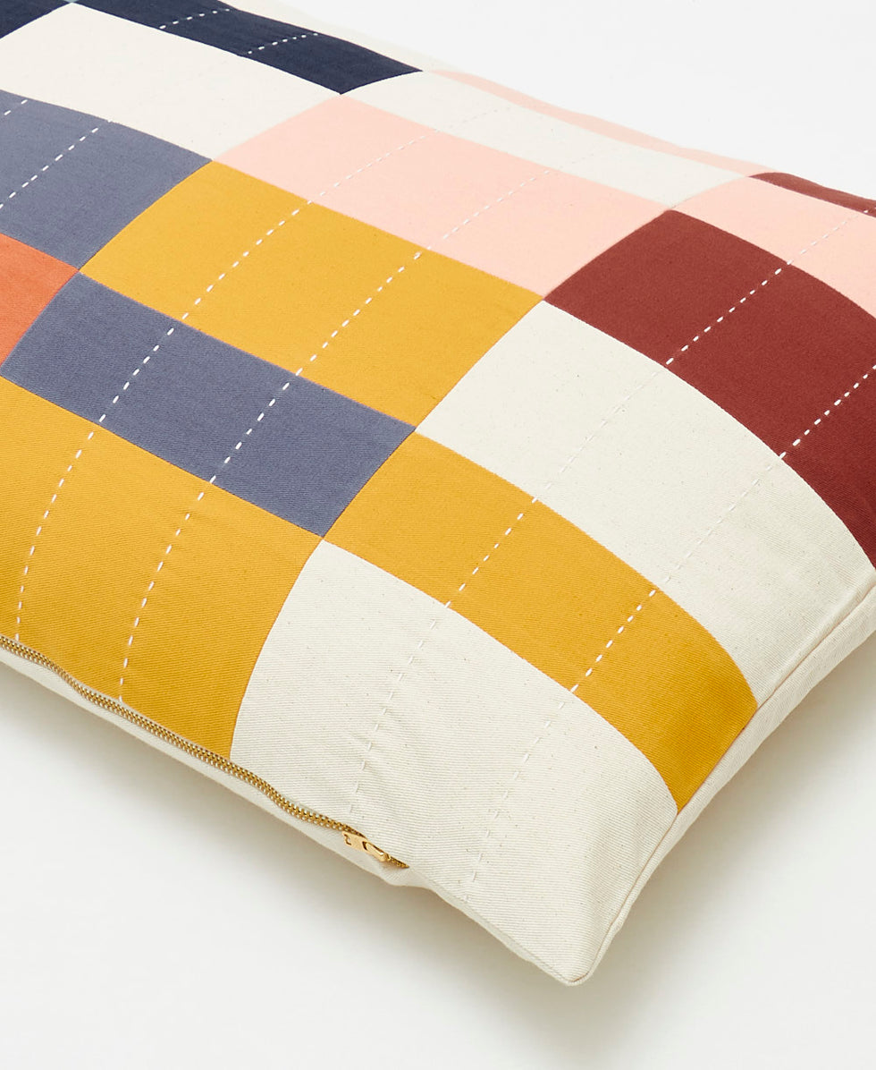 Anchal Multi-Check Lumbar Pillow PLLCC