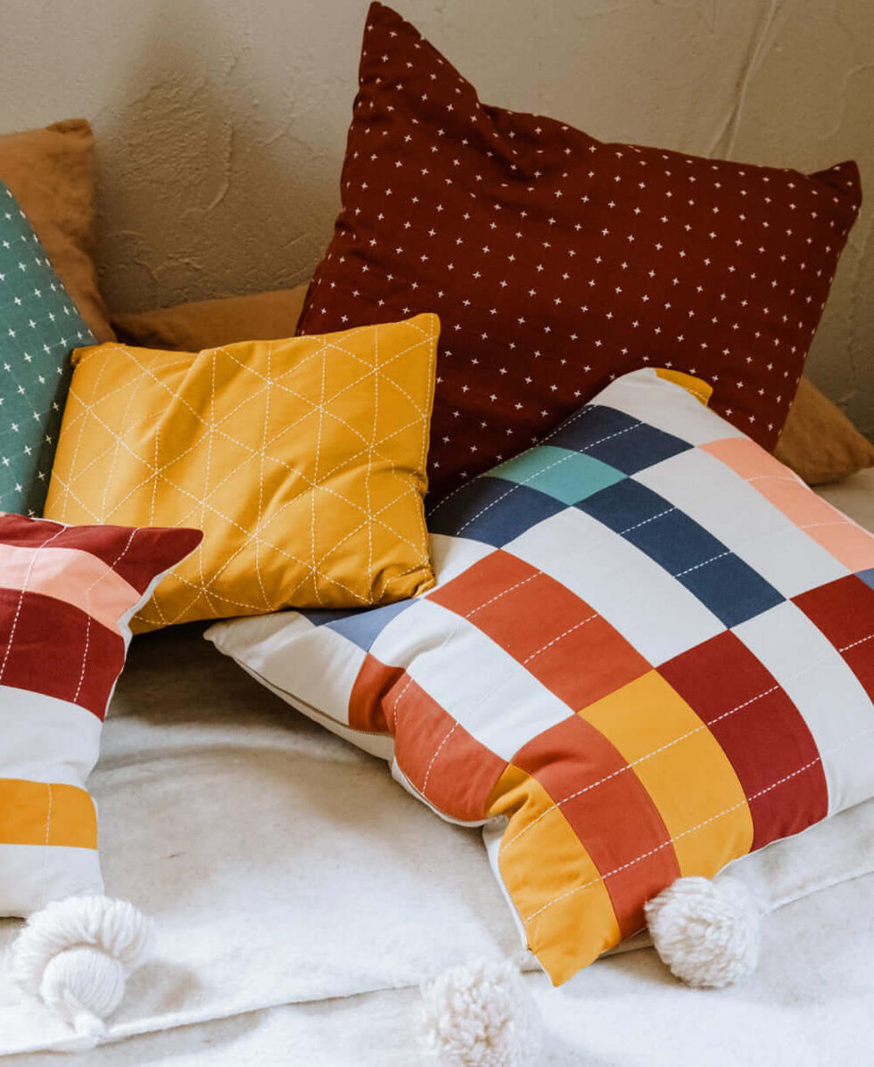 Anchal Multi-Check Throw Pillow PLTCC