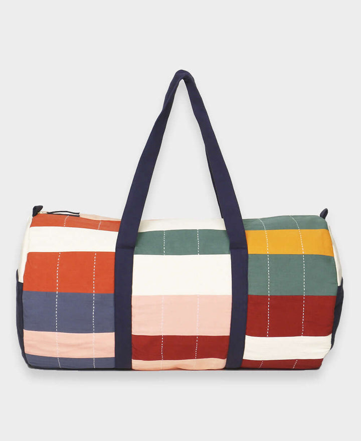 Anchal Multi-Check Canvas Duffle Bag | CWDB