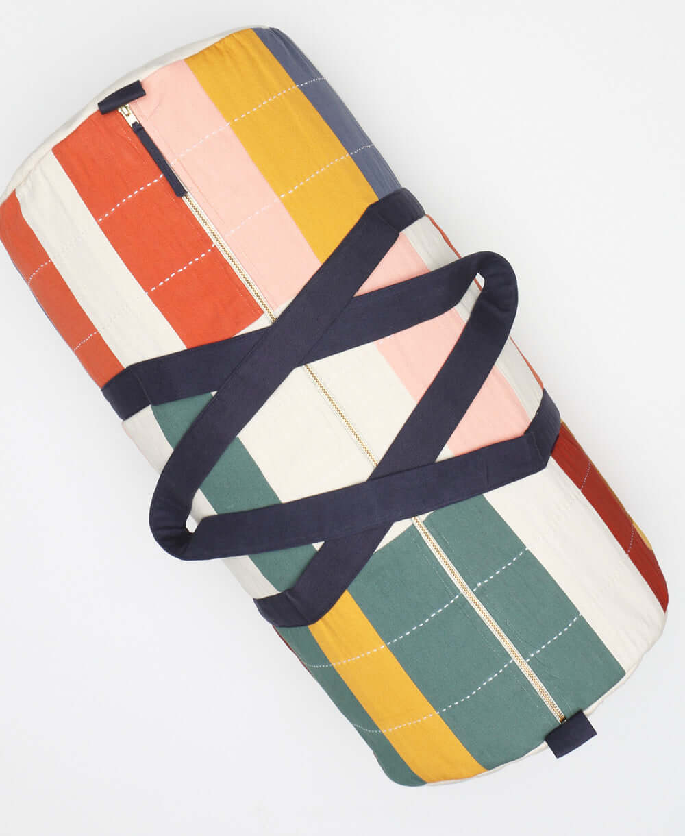 Anchal Multi-Check Canvas Duffle Bag | CWDB