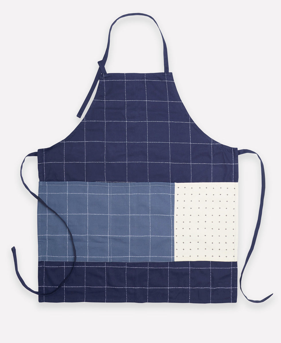 Anchal Organic Cotton Bib Apron - Navy APRN