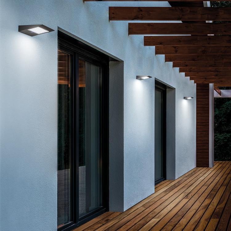 Zafferano America Solar Outdoor Wall Light Outdoor Wall Lights Zafferano America Dark grey