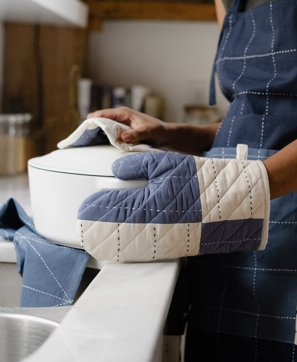 Anchal Patchwork Oven Mitt Slate MITS