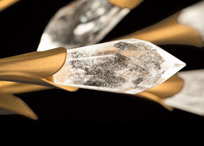 Schonbek Secret Garden 56IN LED 3500K Pendant in Black with Optic Haze Quartz