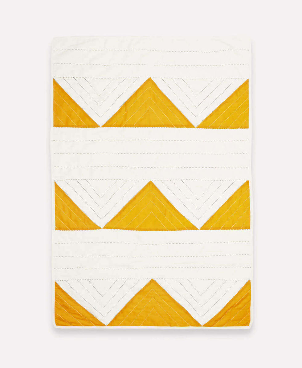 Anchal Triangle Baby Quilt | Mustard SBTM