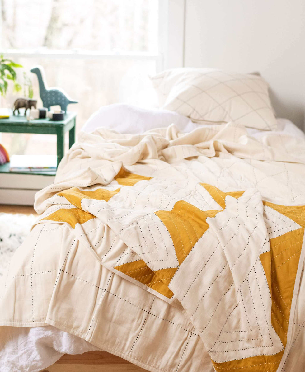 Anchal Triangle Baby Quilt | Mustard SBTM