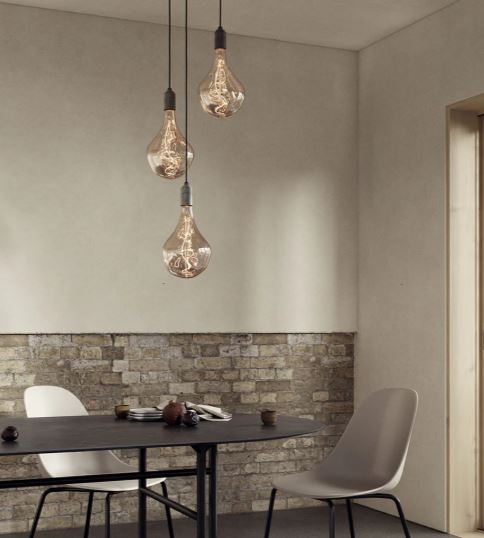 Tala Triple Pendant with Black Canopy and Voronoi II