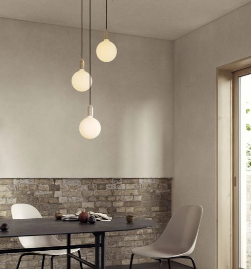 Tala Triple Pendant with White Canopy and Sphere IV