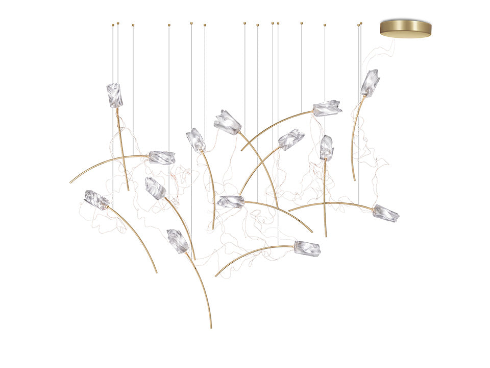 SLAMP TULIP 14 FREE STANDING SUSPENSION Pendants Slamp PRISMA/BRASS